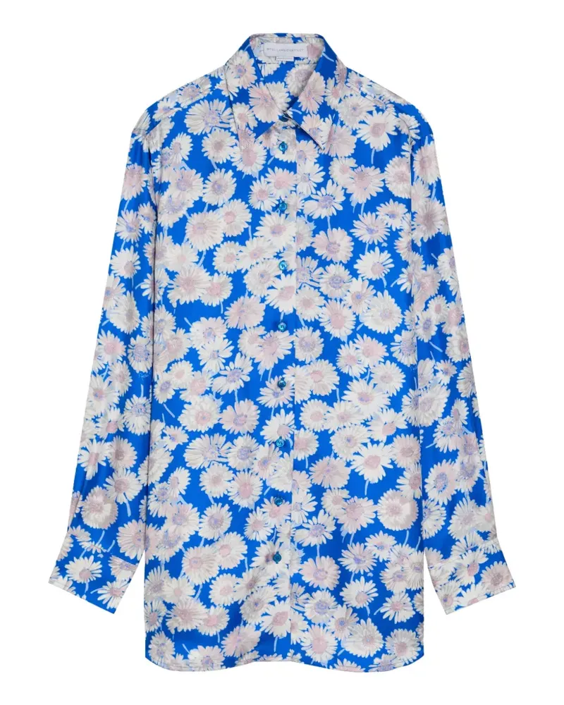 Stella McCartney floral-print long-sleeve shirt - Blau Blau