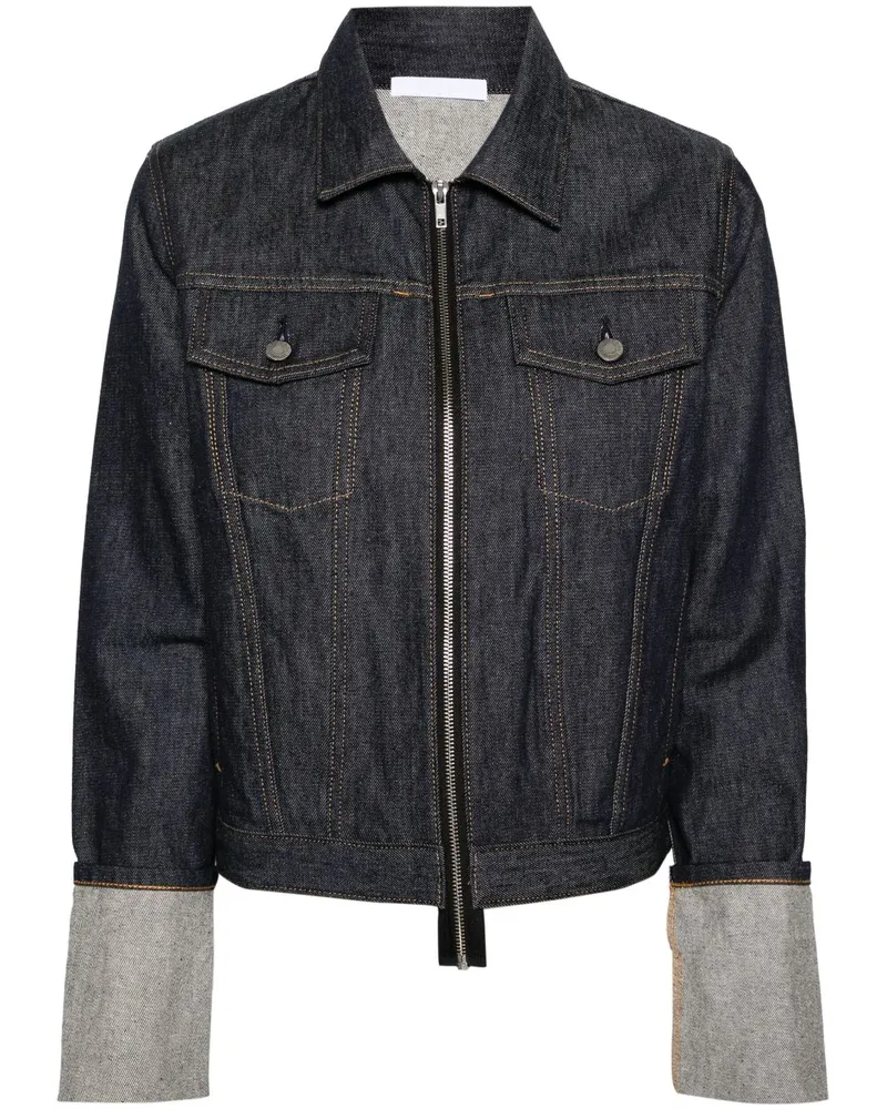 Helmut Lang Jeansjacke mit klassischem Kragen Blau