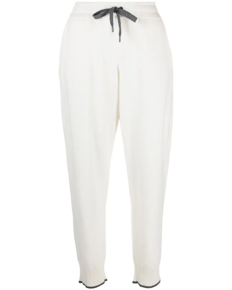 Brunello Cucinelli Klassische Tapered-Jogginghose - Weiß Weiß