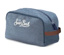 Kosmetiktasche mit Logo-Henkel - Blau