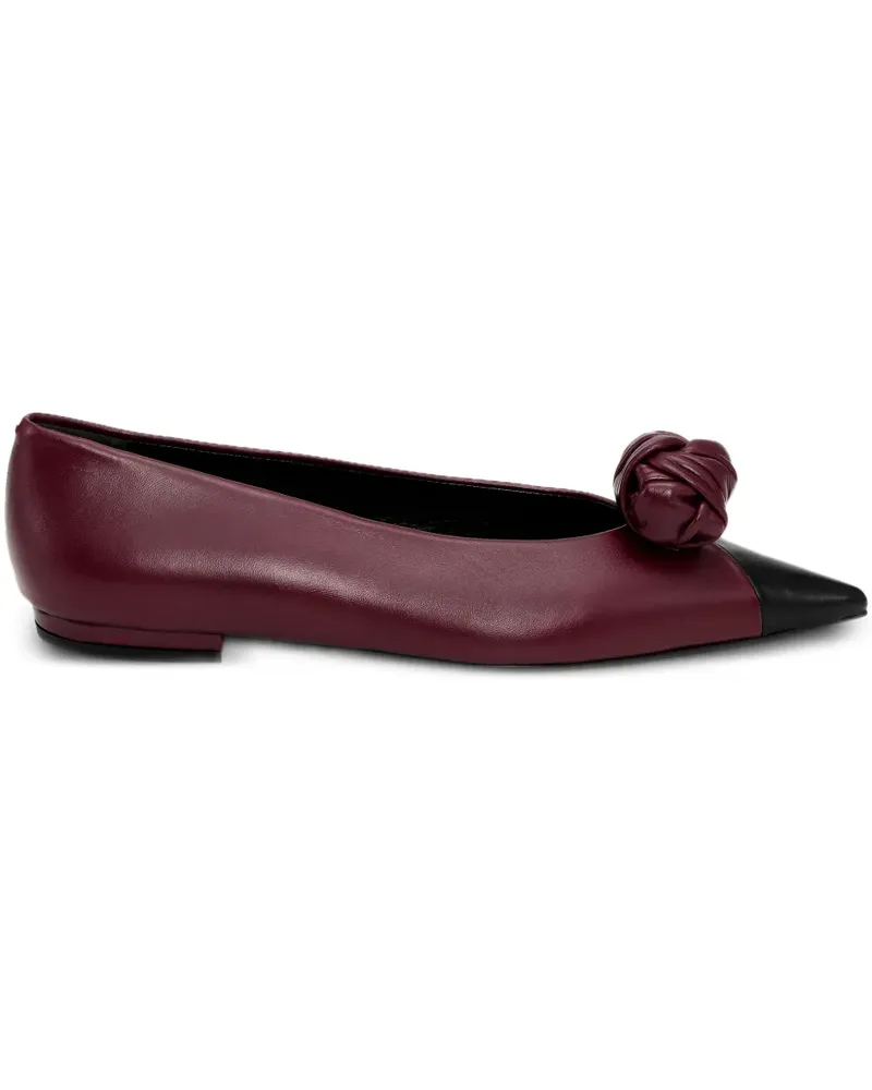 ROTATE Birger Christensen Ballerinas mit Knotendetail Rot