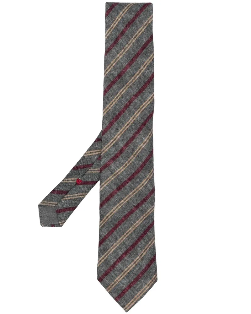 Brunello Cucinelli Gestreifte Krawatte - Grau Grau