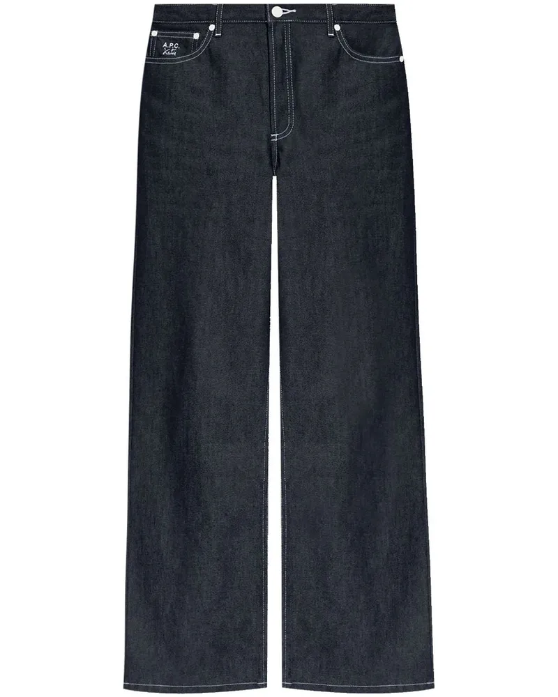 A.P.C. x Katie Holmes Jeans mit weitem Bein Blau