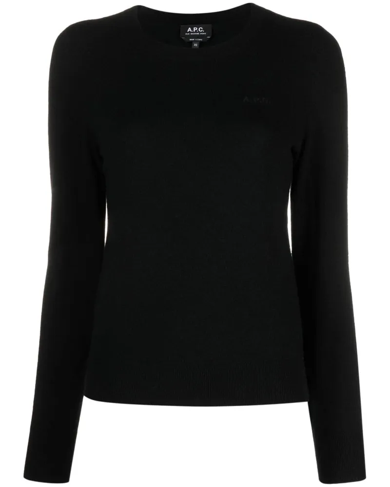 A.P.C. Bestickter Pullover Schwarz