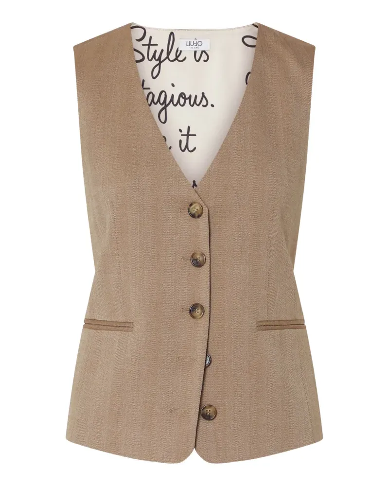 Liu Jo gilet with toggles - Nude Nude