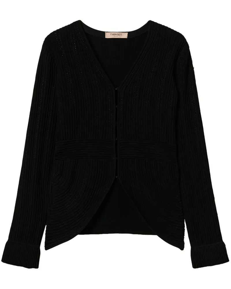 Twin-Set Cardigan mit schmalem Schnitt - Schwarz Schwarz