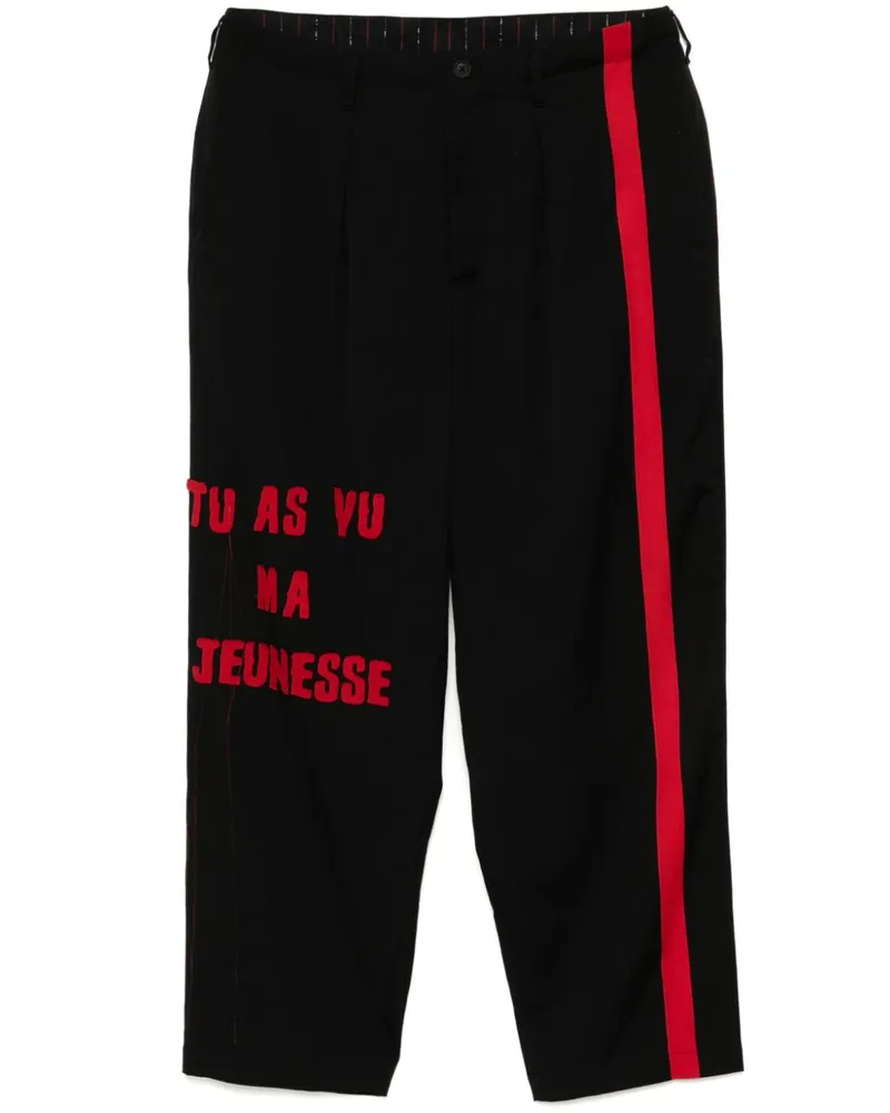 Yohji Yamamoto Hose im Patchwork-Look - Schwarz Schwarz