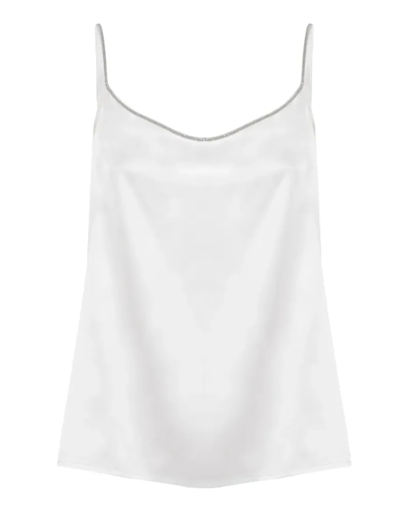 PANICALE Cashmere Tanktop mit Perlen - Weiß Weiß