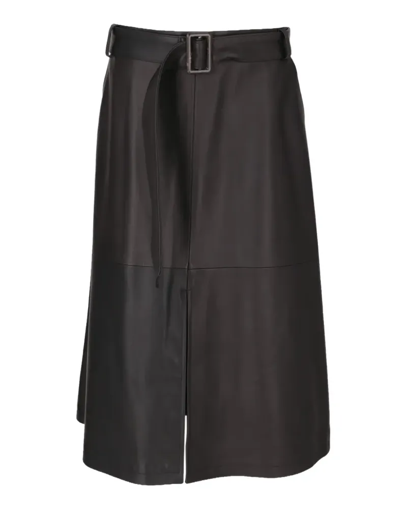 Isaia belted slit-detail skirt - Schwarz Schwarz