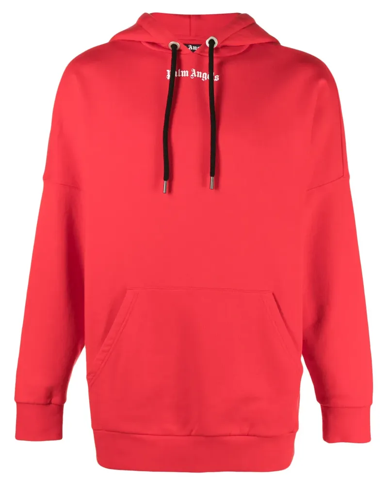 Palm Angels Hoodie mit Logo-Print - Rot Rot