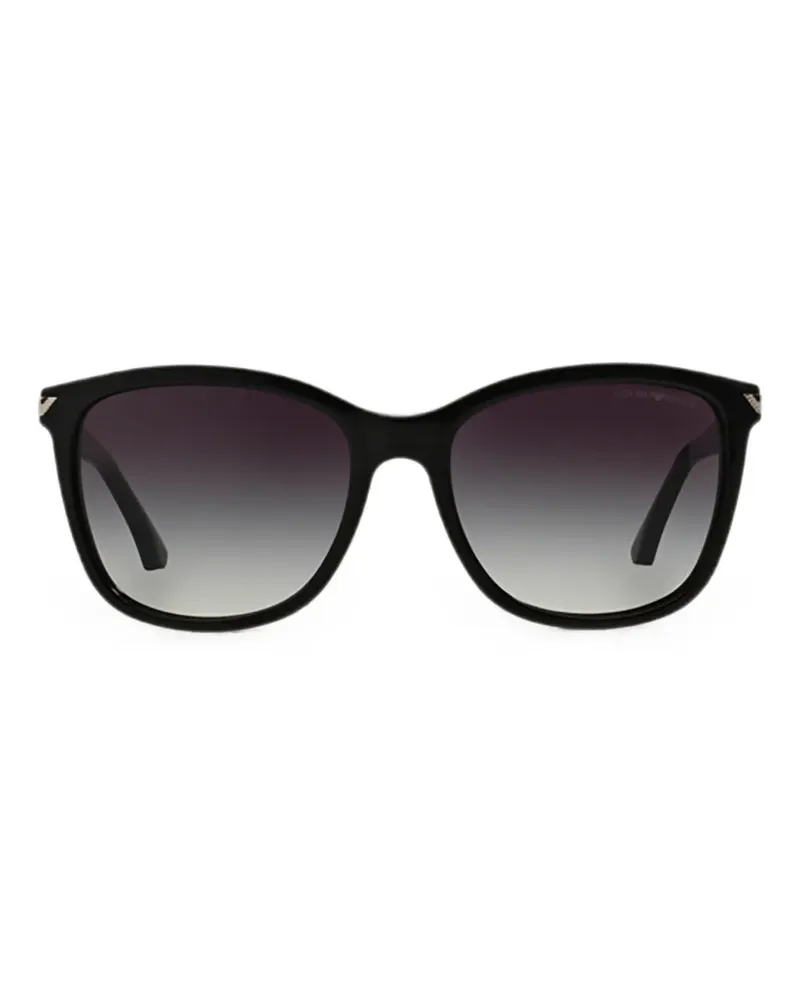 Emporio Armani Sonnenbrille mit eckigem Gestell - Schwarz Schwarz