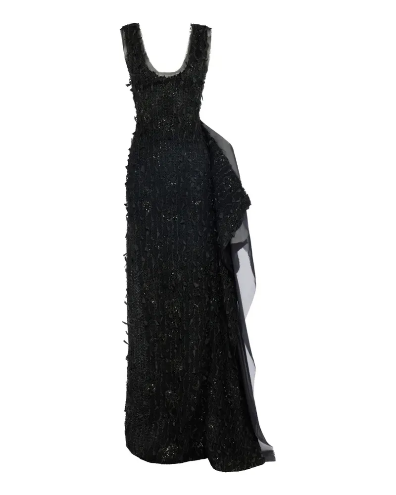 A.W.A.K.E. sequin-embellished side-panel maxi dress - Schwarz Schwarz