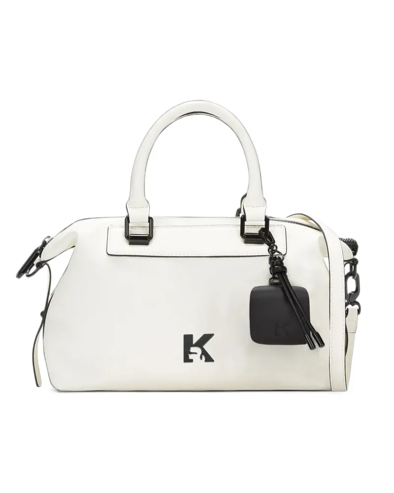 Karl Lagerfeld Tote Bag mit Kord-Anhänger - Weiß Weiß