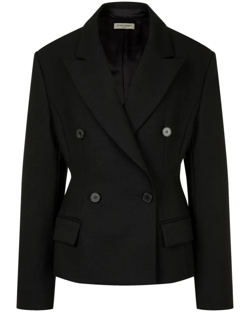 STUDIO TOMBOY Doppelreihiger Blazer - Schwarz Schwarz