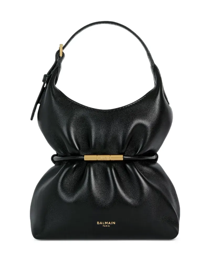 Balmain Sphynx Mini-Tasche aus glattem Leder - Schwarz Schwarz