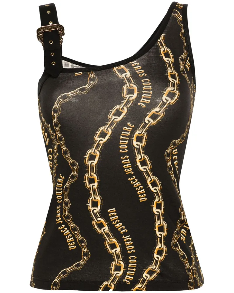 Versace Jeans Top mit Logo - Schwarz Schwarz