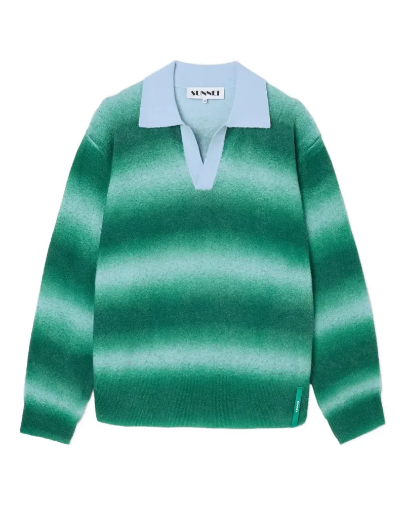 SUNNEI Ombré-Pullover mit Poloshirtkragen - Grün Grün