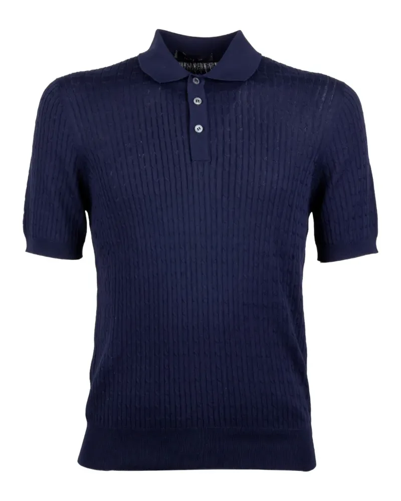 Tagliatore Geripptes Poloshirt - Blau Blau