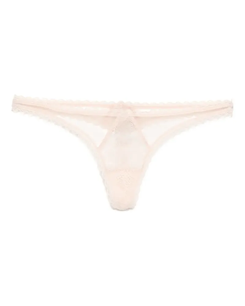 Kiki De Montparnasse Dahlia Tanga aus Spitze - Rosa Rosa