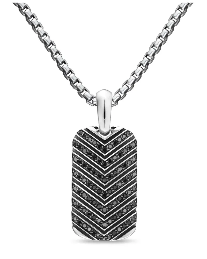 David Yurman Chevron Anhänger aus Sterlingsilber mit Diamanten Silber