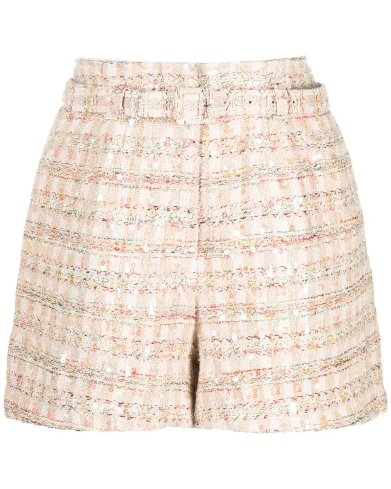 Self-Portrait Shorts mit Pailletten - Rosa Rosa