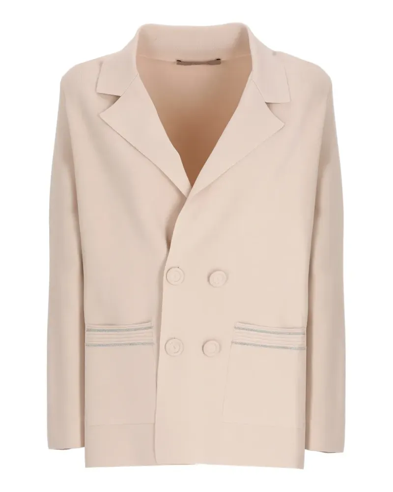 D.EXTERIOR double-breasted crystal-embellished jacket - Nude Nude