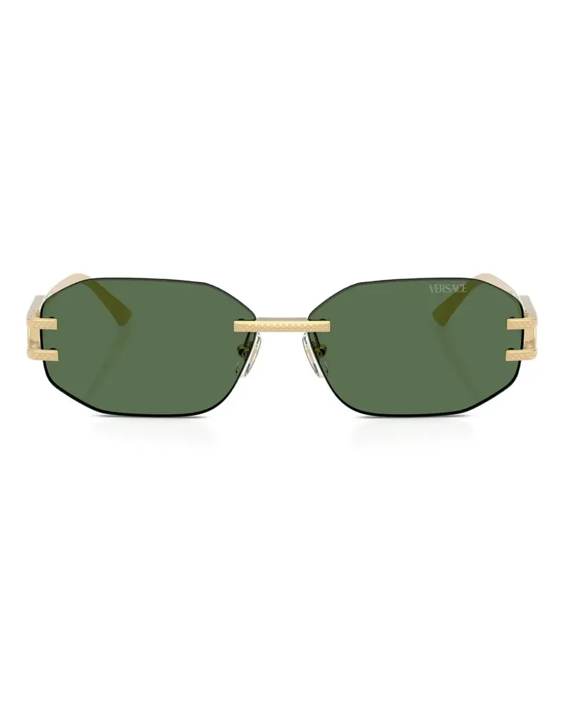Versace Sonnenbrille mit Damier-Schild - Gold Gold