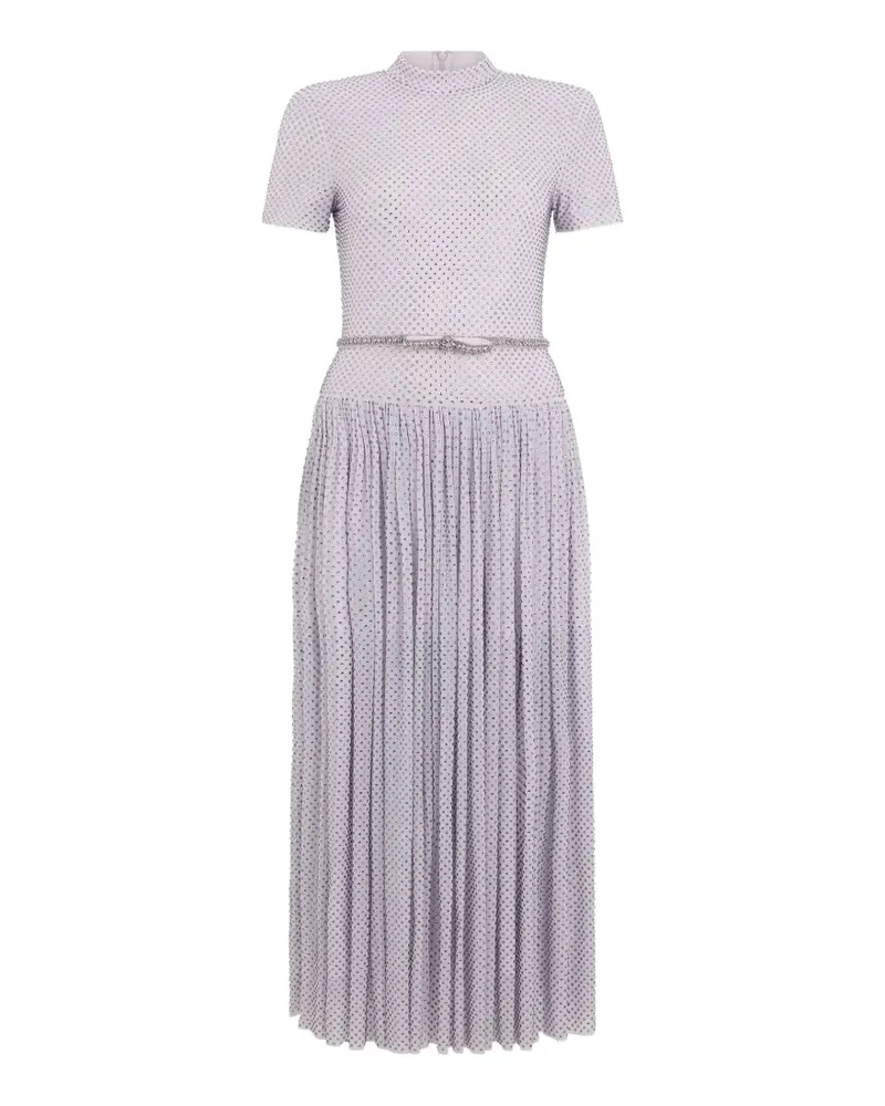 Self-Portrait crystal-embellished pleated midi dress - Violett Violett
