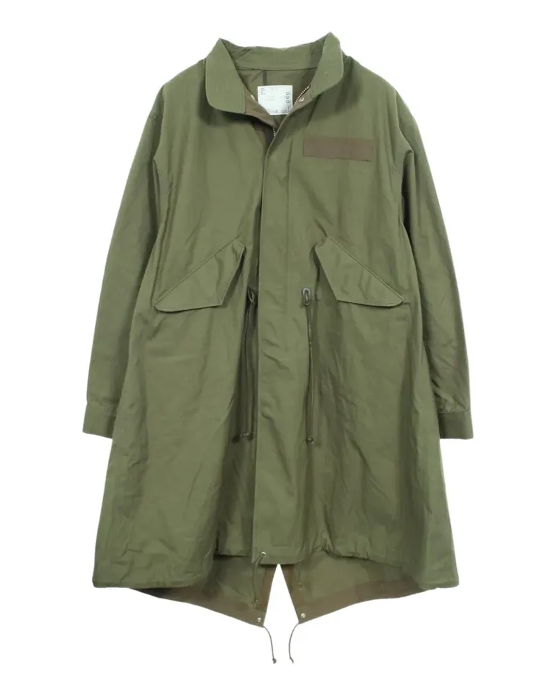 Sacai 2010s Mantel mit Kordelzug - Grün Grün