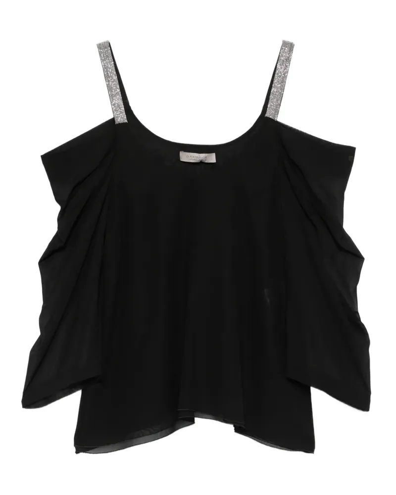 D.EXTERIOR embellished-straps top - Schwarz Schwarz