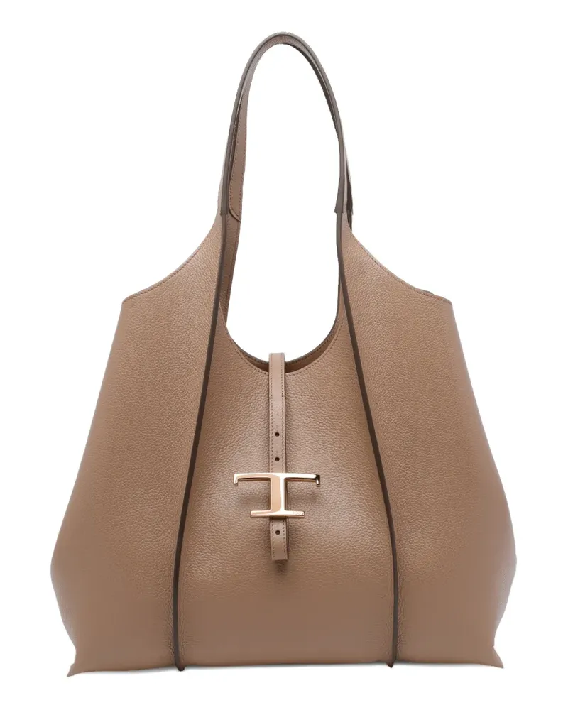 TOD'S T Timeless Tote Bag - Braun Braun