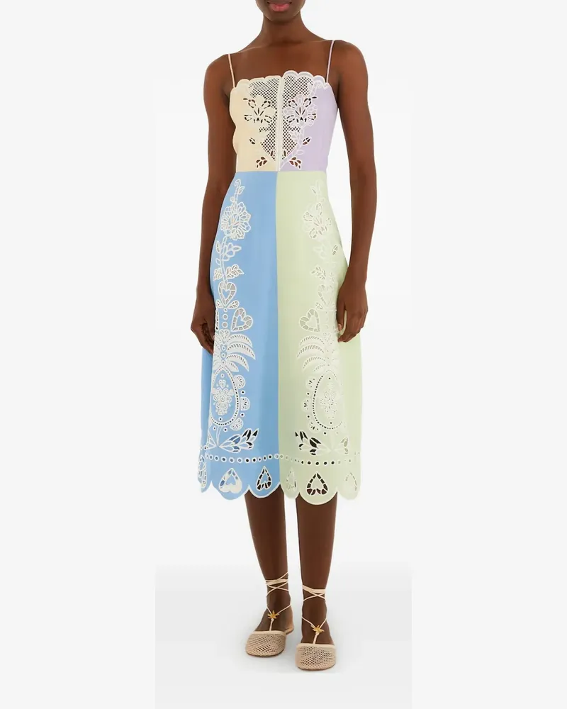 FARM Rio scalloped-hem midi dress - Blau Blau