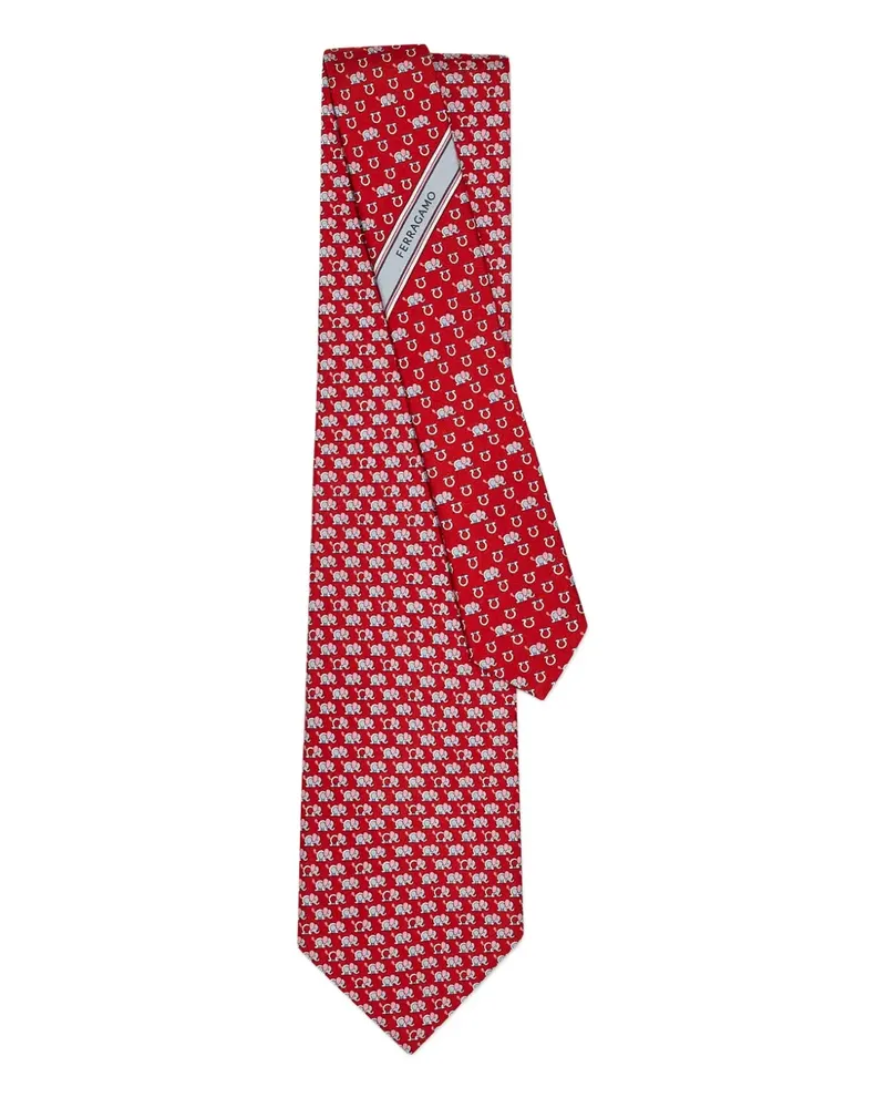 Ferragamo printed silk tie - Rot Rot