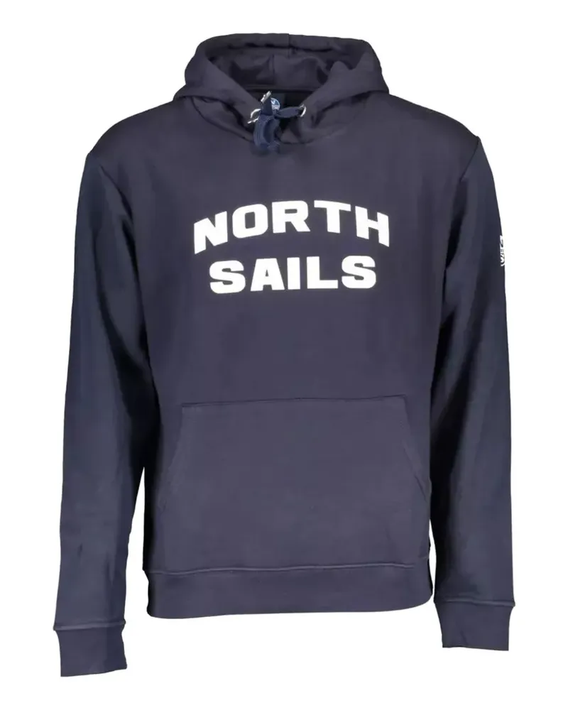 North Sails logo-print cotton hoodie - Blau Blau
