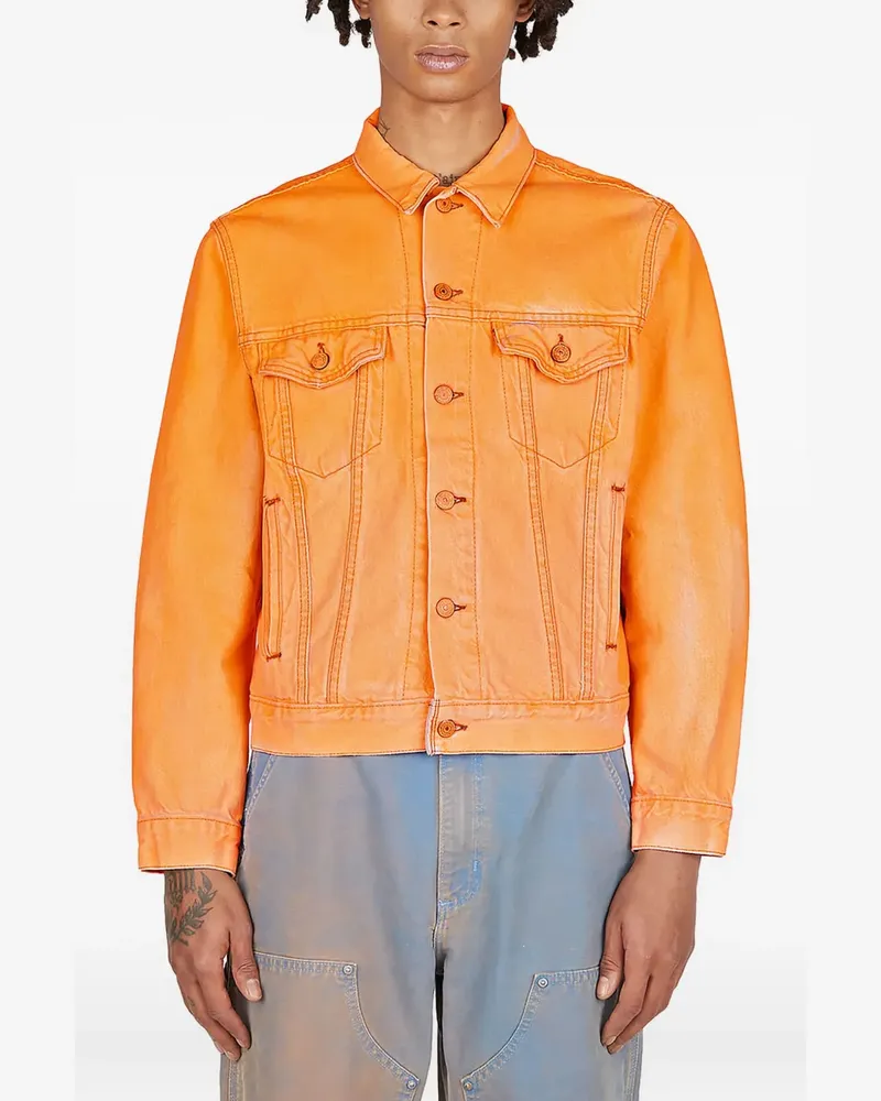 NotSoNormal Jeansjacke im Distressed-Look - Orange Orange