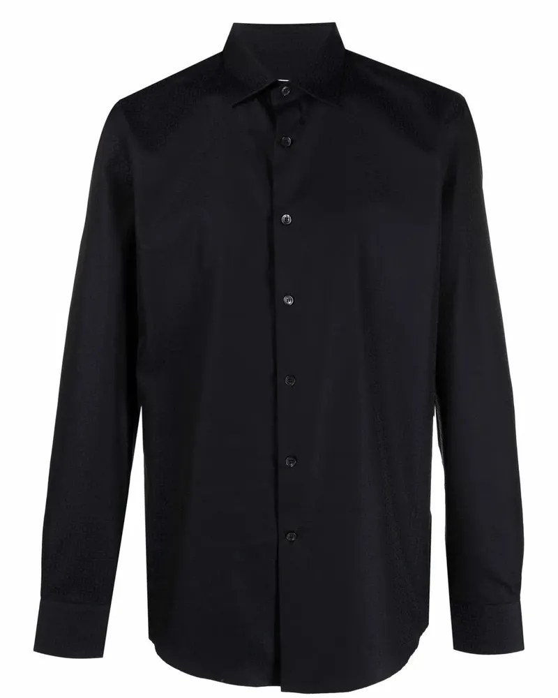 Ferragamo Hemd mit Gancini-Print - Blau Blau