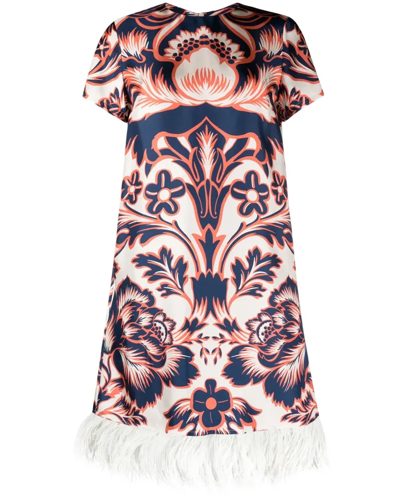 La DoubleJ Minikleid mit Federbesatz - Blau Blau