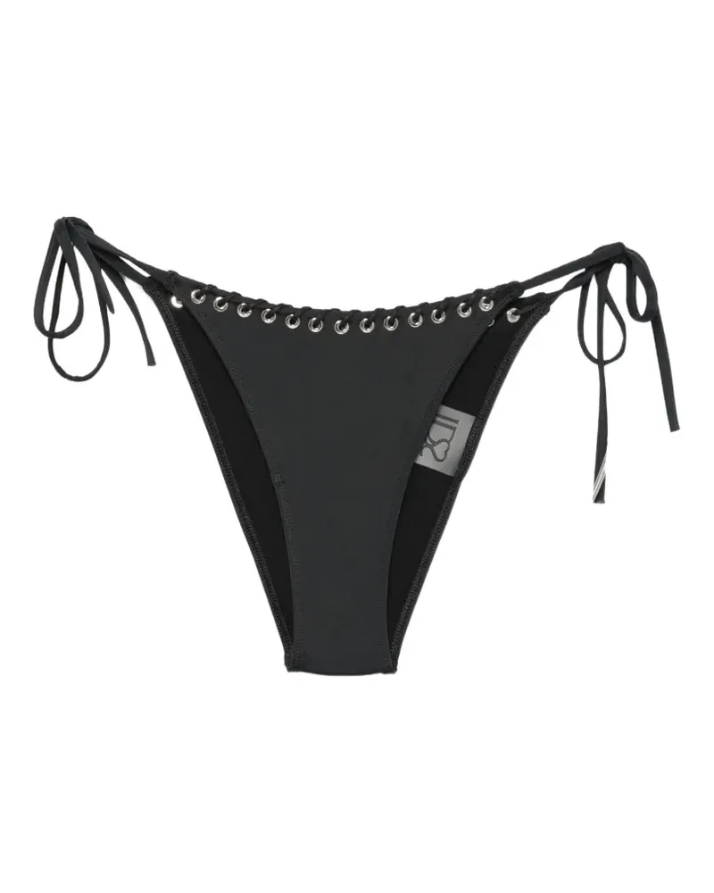 Ludovic de Saint Sernin Bikinishorts mit Ösenverzierung und seitlicher Schnürung - Schwarz Schwarz