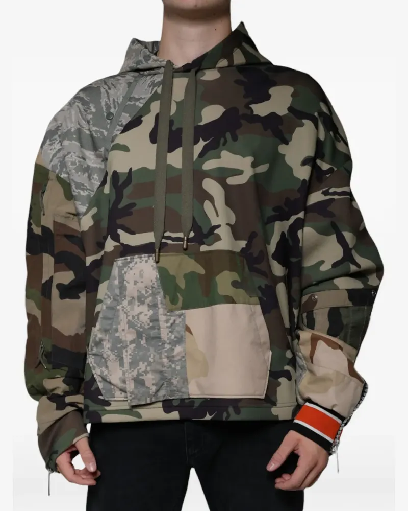 Dolce & Gabbana Hoodie im Patchwork-Look - Grün Grün