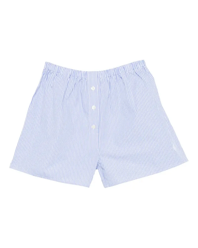 SPORTY & RICH striped button-detail shorts - Blau Blau