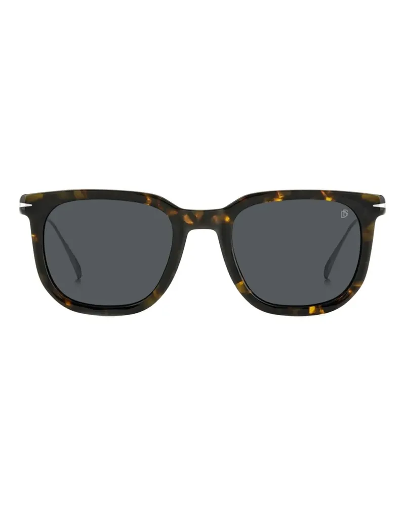 EYEWEAR by DAVID BECKHAM Eckige Sonnenbrille in Schildpattoptik - Braun Braun