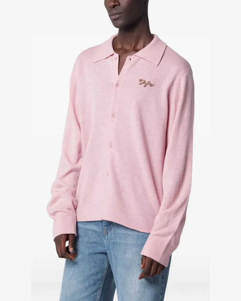 Séfr logo-embroidered cardigan - Rosa Rosa