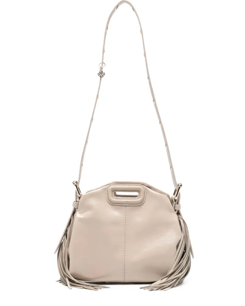 Maje Miss Mini Naplack crossbody bag - Nude Nude