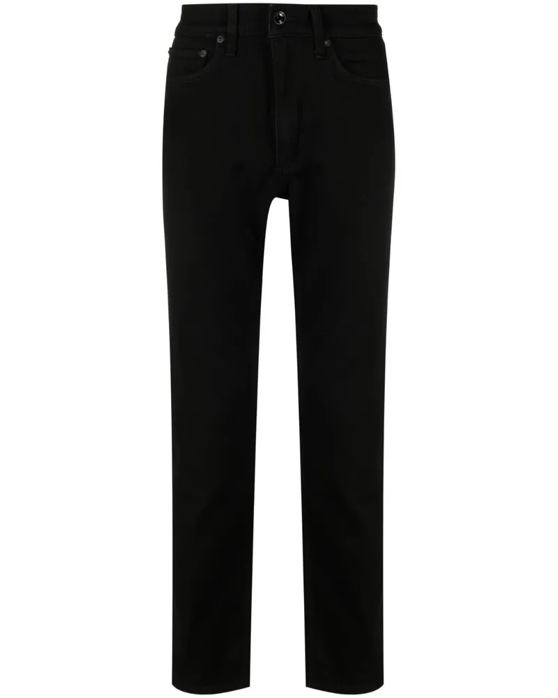 Rag & Bone Halbhohe Slim-Fit-Jeans Schwarz