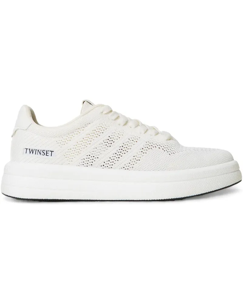 Twin-Set Sneakers mit Logo-Applikation - Weiß Weiß