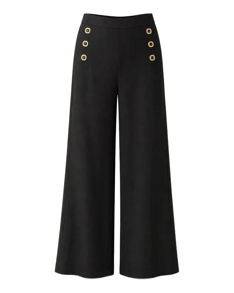 Edward Achour button-detail wide-leg trousers - Schwarz Schwarz