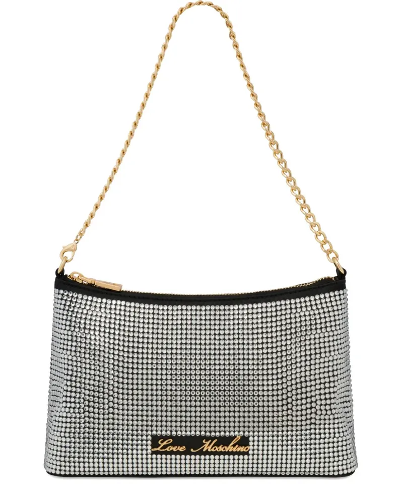 Moschino Schultertasche mit Kristallen - Schwarz Schwarz