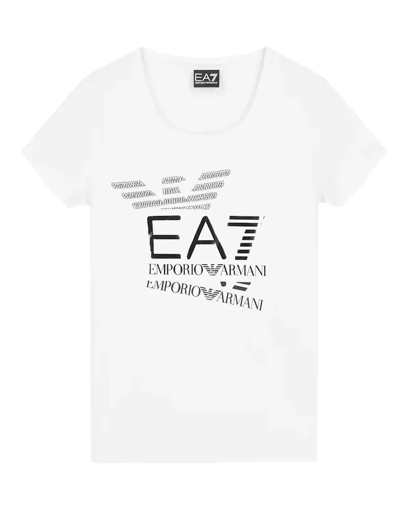 EA7 T-Shirt mit Strass - Weiß Weiß