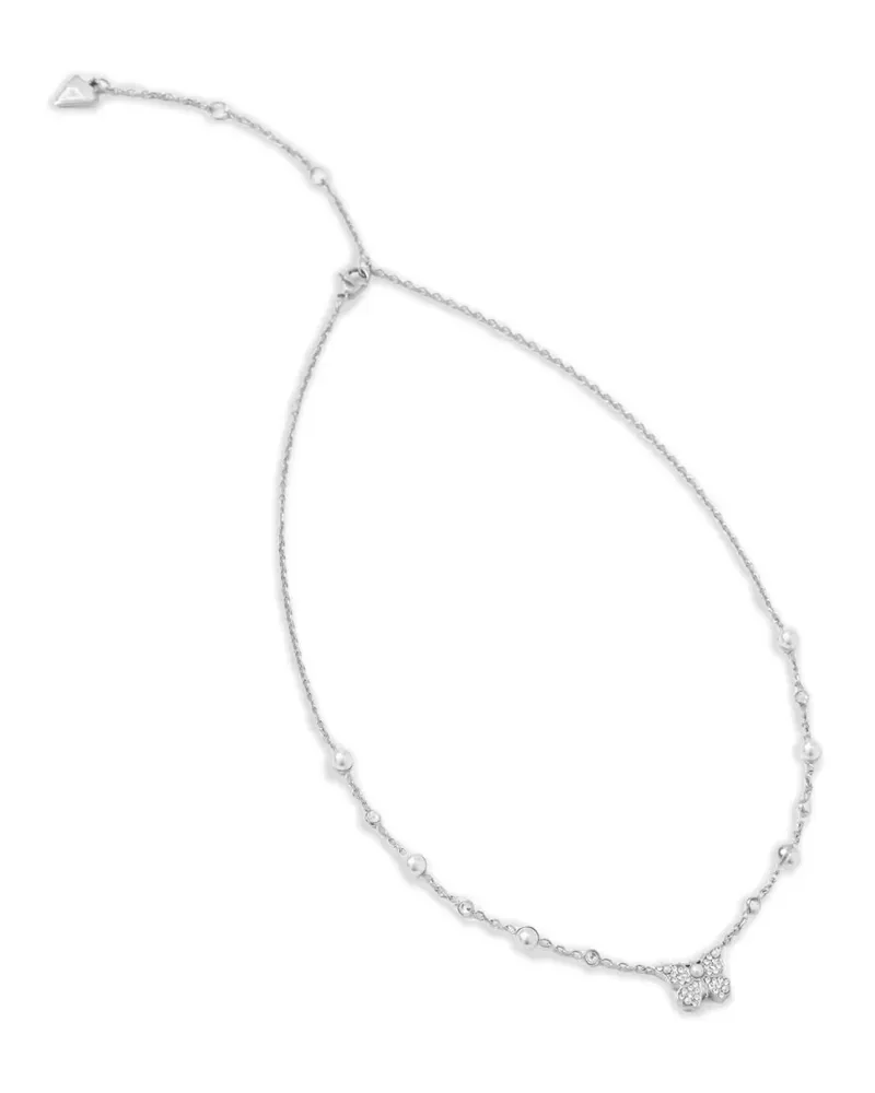 Guess Butterfly Halskette mit Kunstperlen - Silber Silber