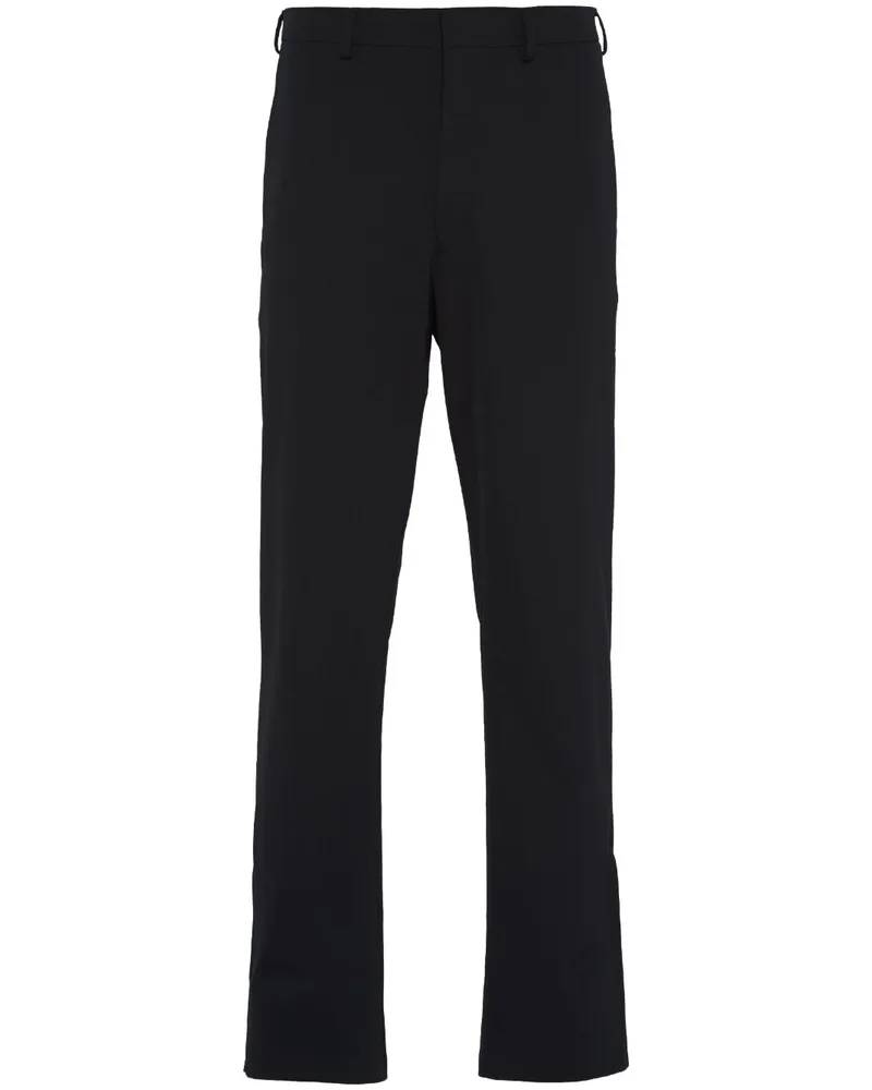 Prada Straight-Leg-Hose mit Logo - Schwarz Schwarz